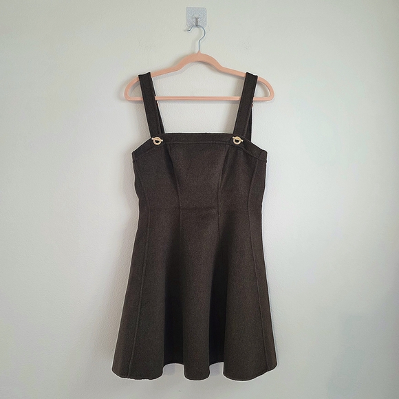 Cult Gia X Gap Wool Pinsfore Brown Dress - threedaughtersproperties.com